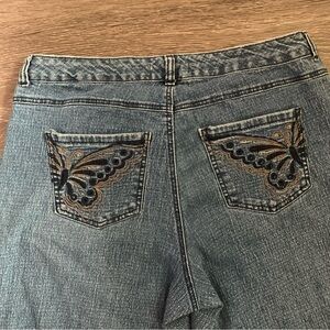 jms embroidered butterfly jeans